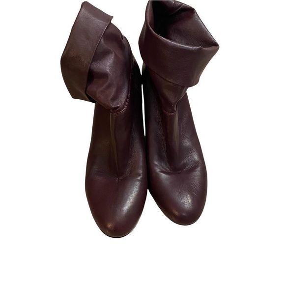 Vince Shoes - Vince women’s burgandy ankle boots booties leather fold over or slouch size 8.5